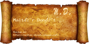 Maltár Donát névjegykártya